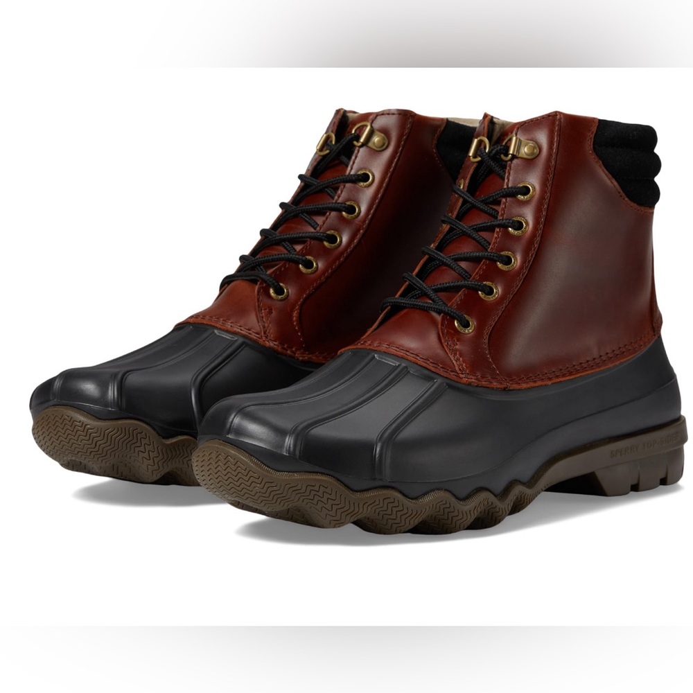 NWT | SPERRY Men’s Brand New Avenue Duck Boots - Black/Amaretto Size 11